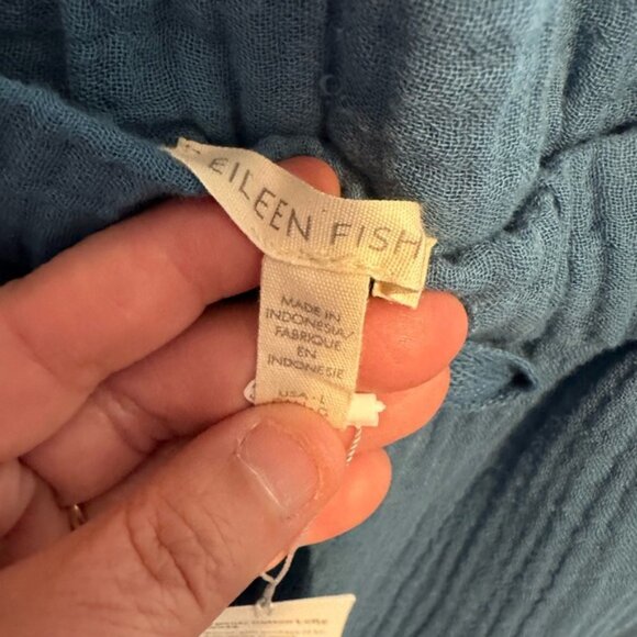 Eileen Fisher Blue Wide Leg Pants - Picture 5 of 8